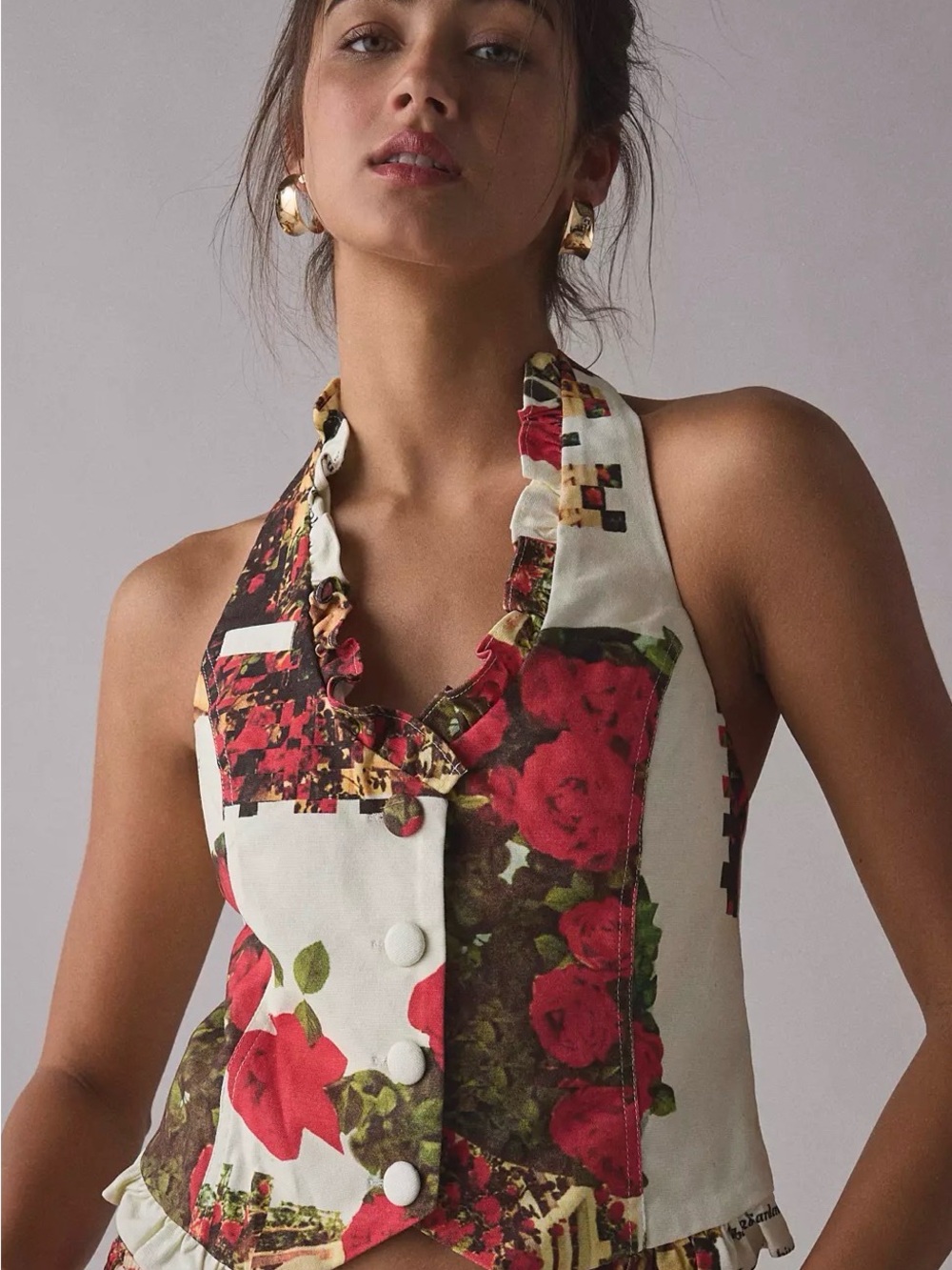 House of Sunny "The Rose Garden" halter vest / waistcoat